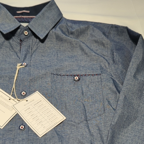 Elegant Denim Blue Casual Shirt for Men - Picture 6 of 13